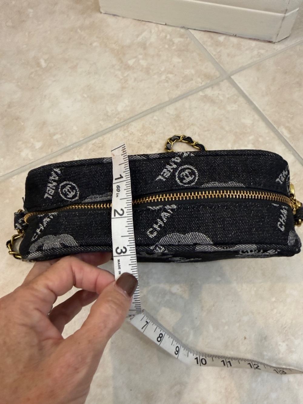 Chanel GWP Black Denim Crossbody Bag brass hardware - Picture 9 of 12